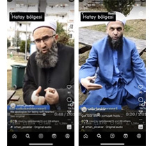 Screenshots of imams on social media apps